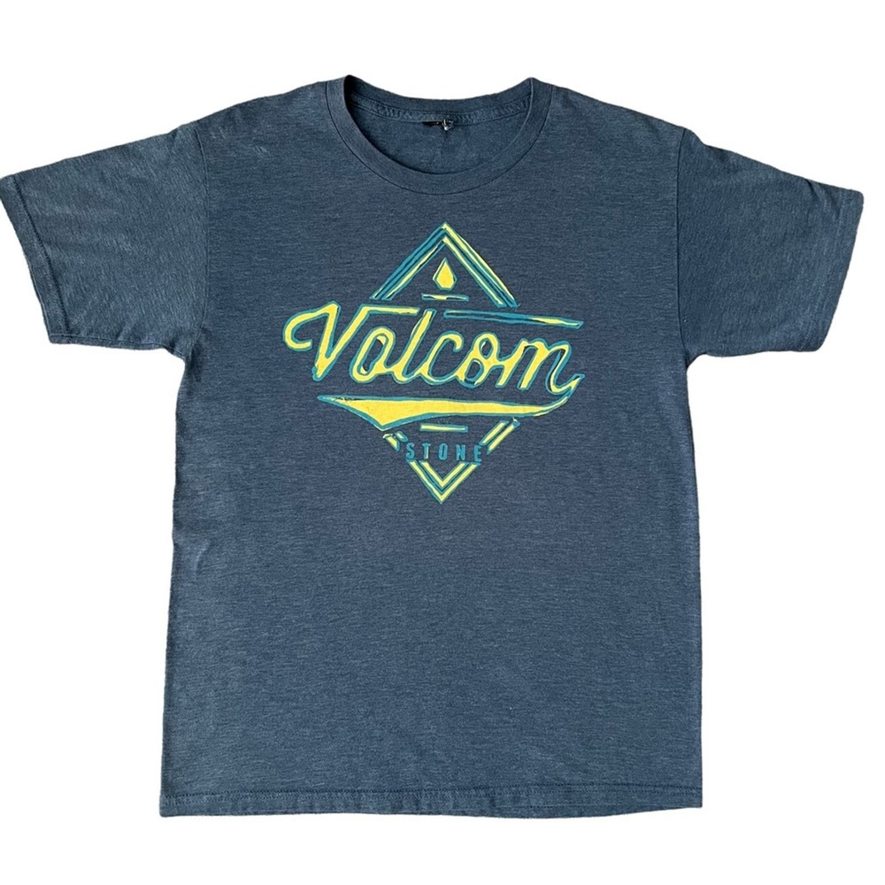 Volcom Mens Blue Logo Graphic Tee